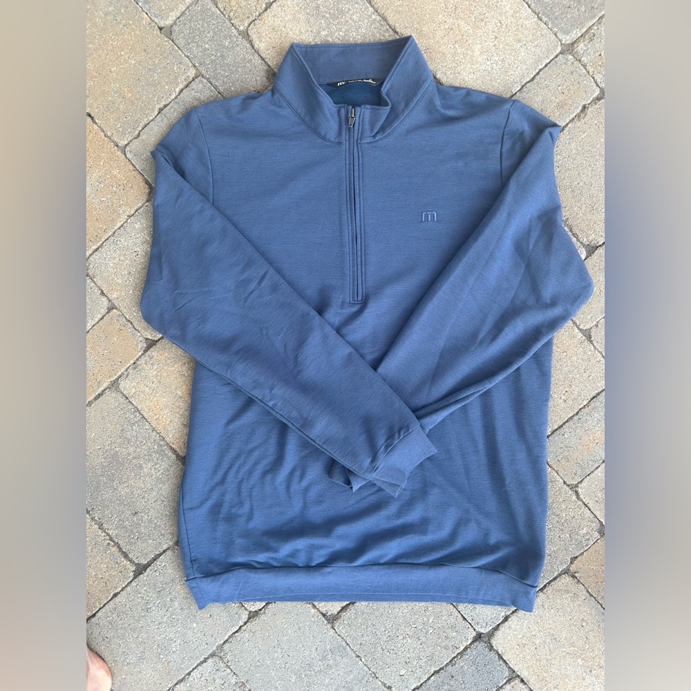 🌪️ TravisMathew Slate Blue Quarter-Zip – Men’s Medium #mensfashion #quarterzip